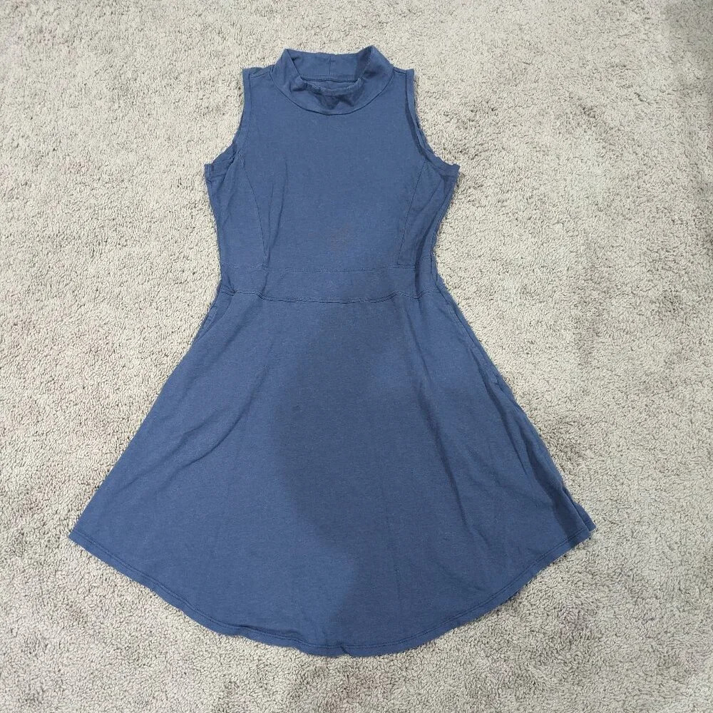 Toad&Co Summerdance Sleeveless Mock Neck Dress Blueberry XS